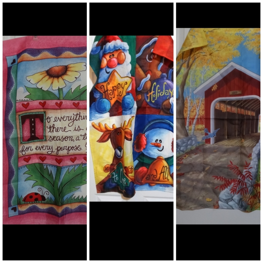 ❤️‍Lot of 3 Outdoor Seasonal Flags